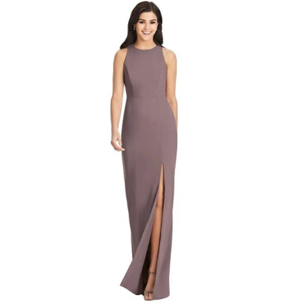 Taupe Crepe Dress Size 24 Style 3029